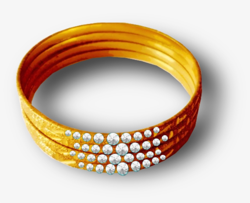 Diamond Gold Bangles - Bangle, transparent png download