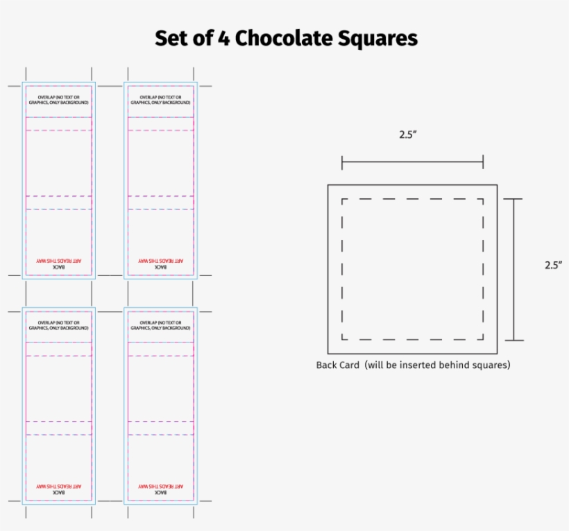 Artwork Layout 4-piece Chocolate Squares - Diagram, transparent png download