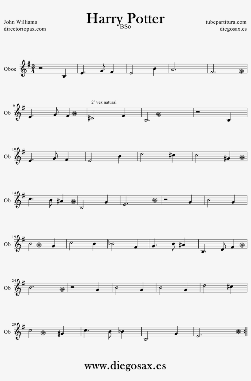 Partitura De Para Oboe Hedwig S Theme - Stars And Stripes Forever Alto Sax Sheet Music, transparent png download
