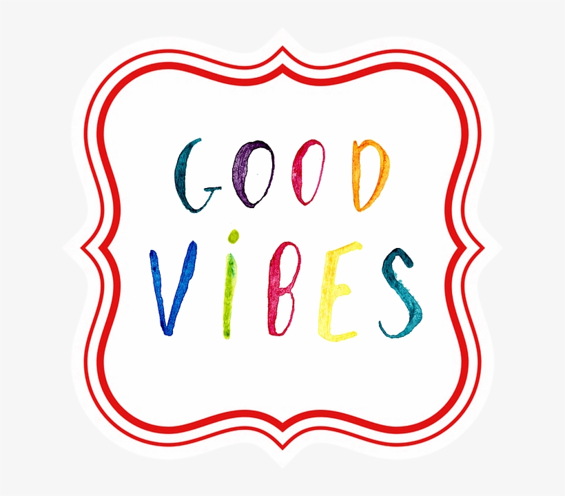 The Words "good Vibes" Presented In An Artsy Style, transparent png download