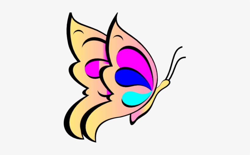 Rainbow Butterfly Clipart Flying Butterfly - Butterfly Clip Art, transparent png download