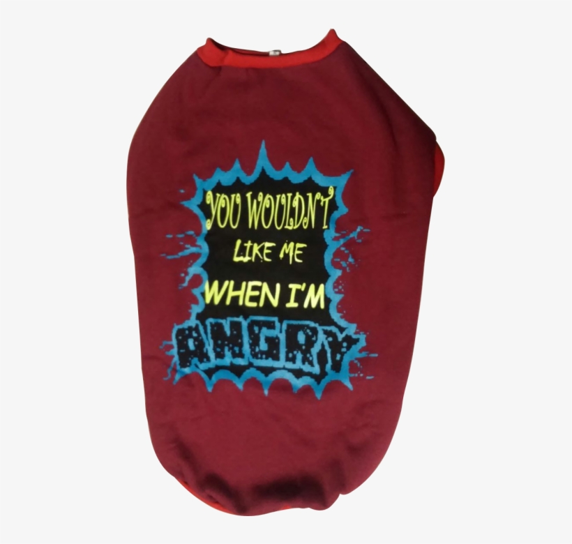 Dog Winter Tshirt " You Wouldn't Like Me When I'm Angry - Orange, transparent png download