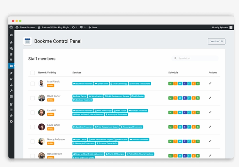 Wordpress Appointment Booking And Scheduling Plugin - Wordpress Admin Panel Booking, transparent png download