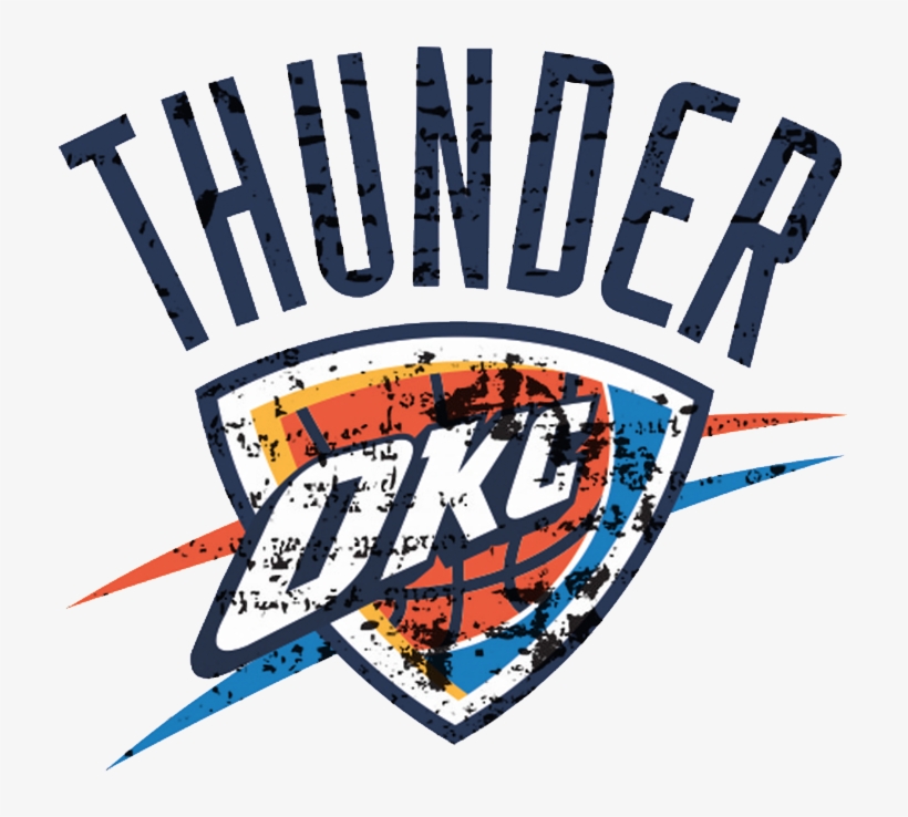 Oklahoma City Thunder 2008-present Primary Logo Distressed - Logo Oklahoma City Thunder, transparent png download