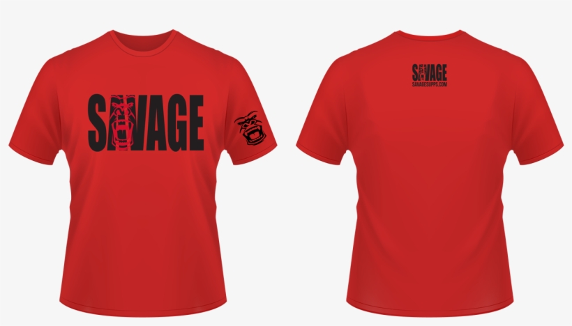 Red Soft Material T Shirt With Black Savage Lettering - Liverpool Home Kit 2015, transparent png download