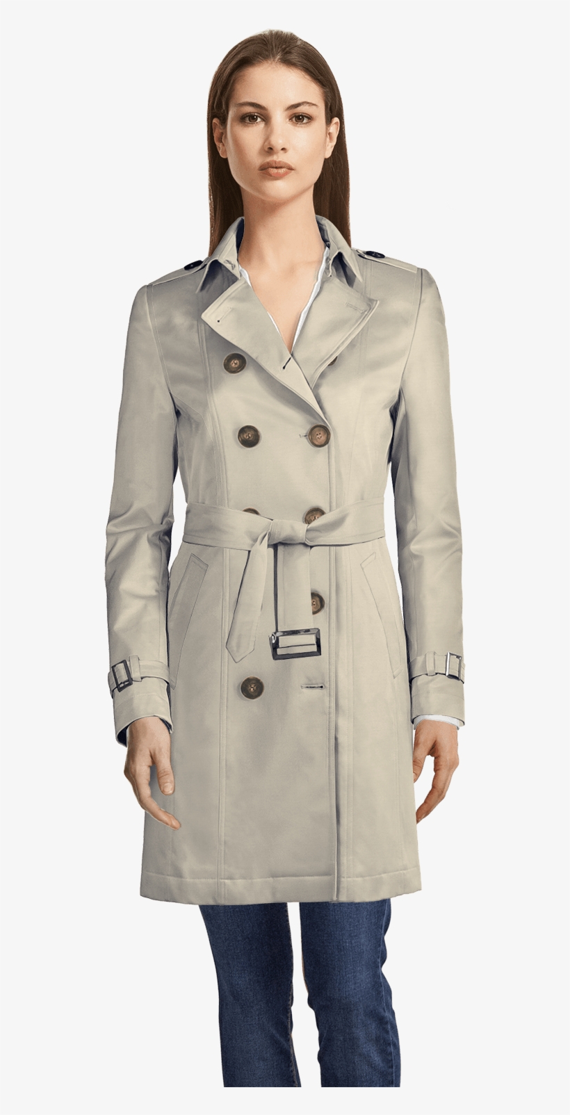 Beige Trenchcoat - Womens Bermuda Suit, transparent png download