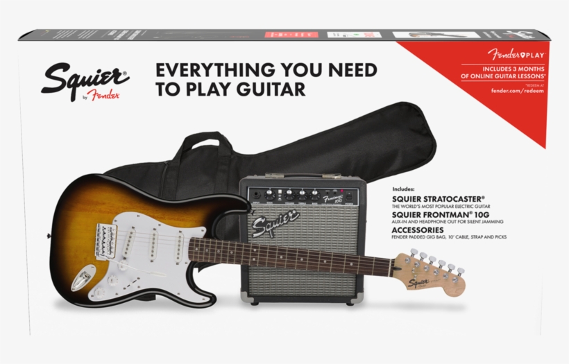 Squier Stratocaster Pack Brown Sunburst - Squier Strat Pack, transparent png download