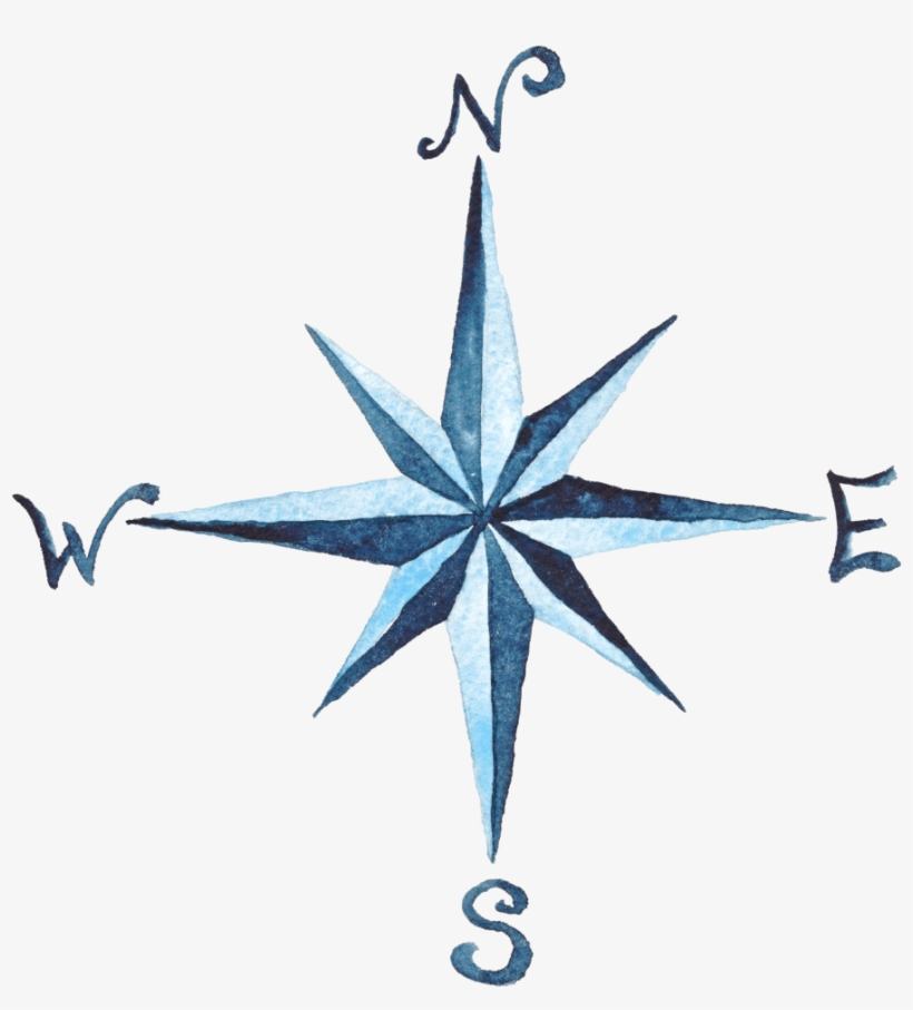 Compass Rose Png - Watercolor Compass Png, transparent png download