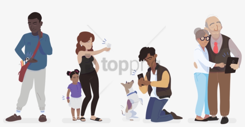 Free Png Download People Using Phones Png Images Background - People With Phones Png, transparent png download