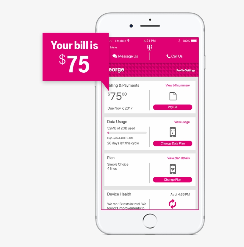 Visual - T Mobile One Prepaid, transparent png download
