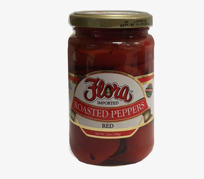 Roasted Red Peppers 12oz - Flora Pepper Hulls, transparent png download