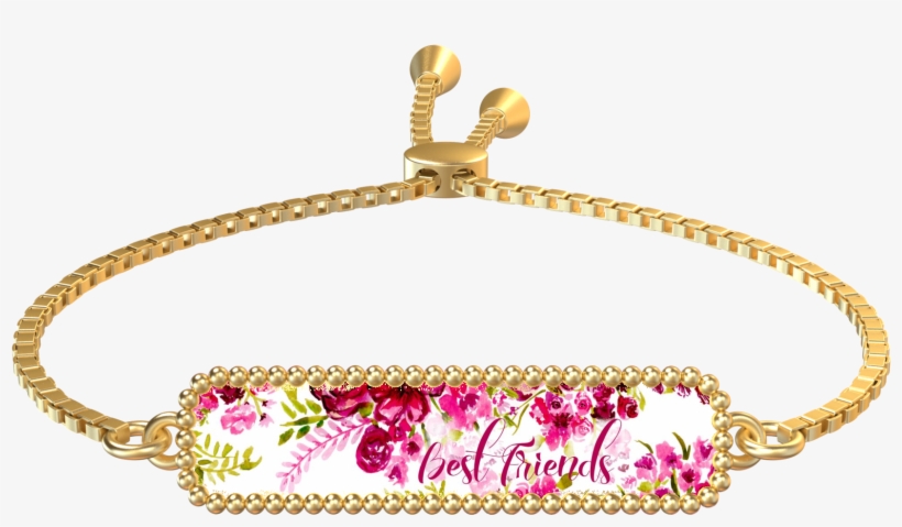 Best Friends Rectangle Gold Bracelet - Bracelet, transparent png download