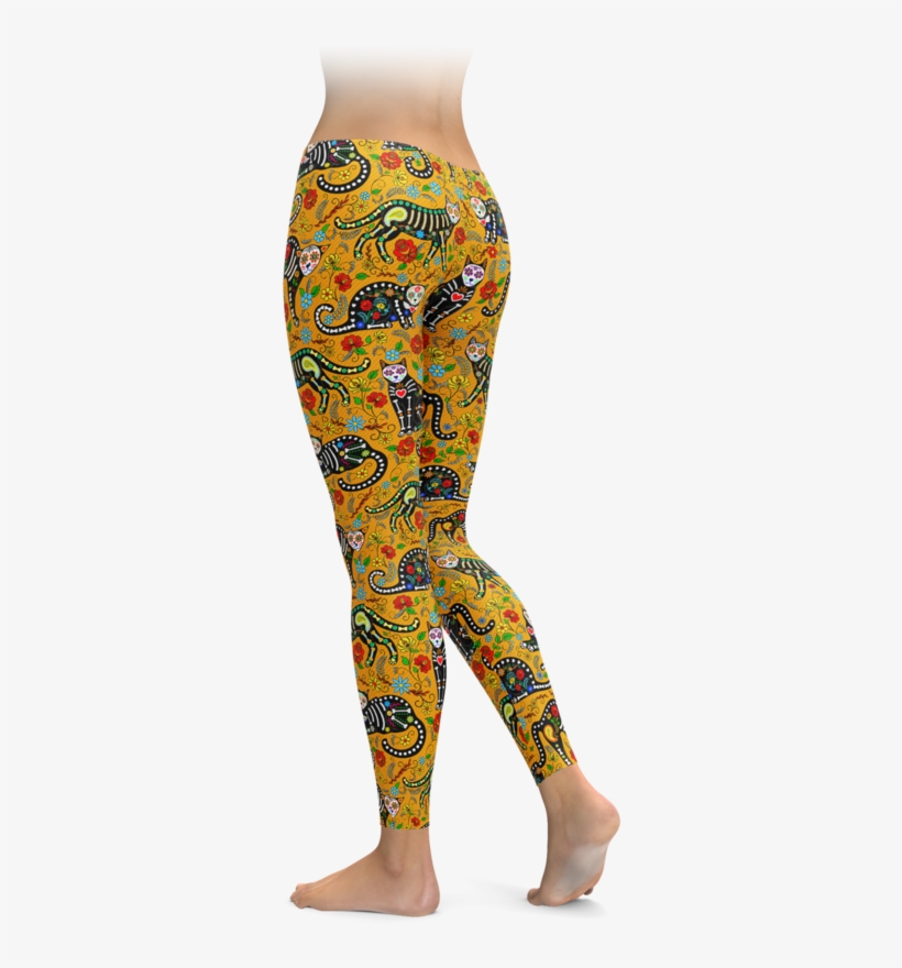 Dia De Los Gatos Leggings - Leggings, transparent png download