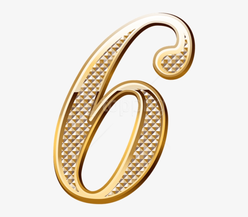 Free Png Gold Deco Number Six Png Images Transparent - Gold Number Png, transparent png download