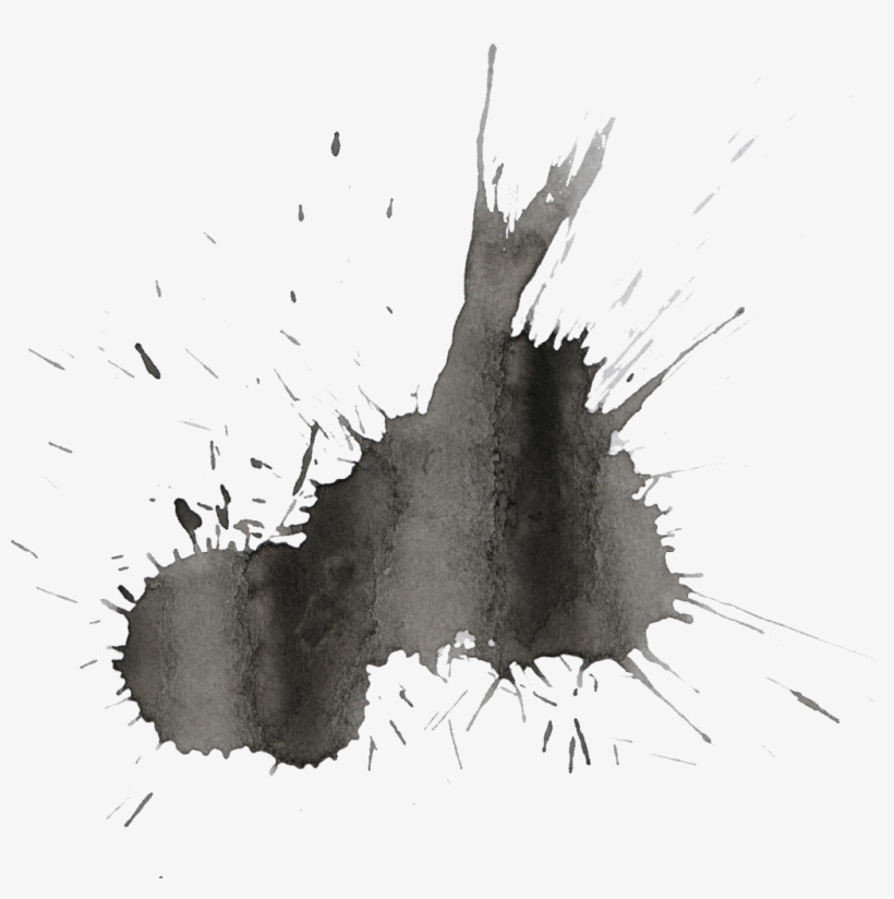 Black Watercolor Splatter - Tree, transparent png download