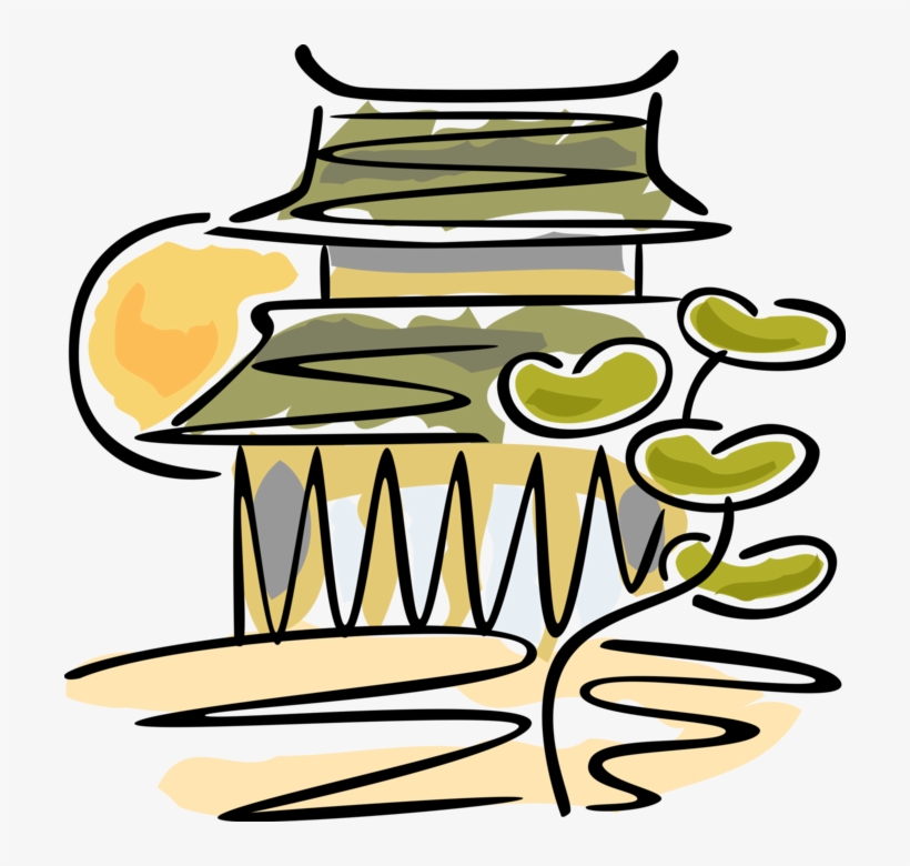 Vector Illustration Of Japanese Pagoda Temple Or Sacred, transparent png download