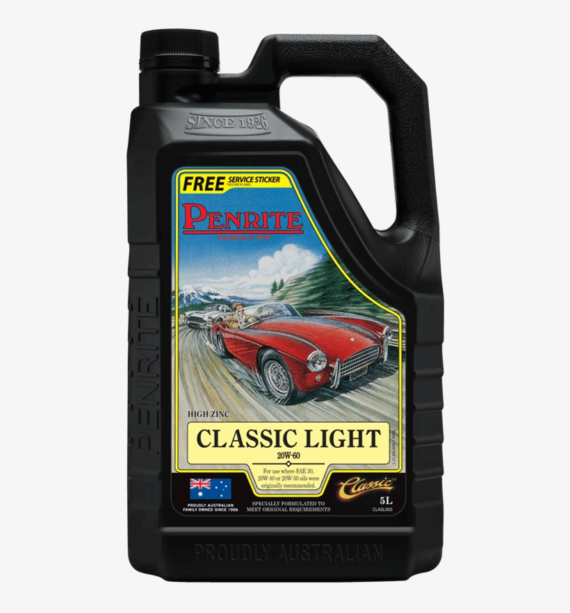 Penrite Oil Classic Light 20w-60 Vintage/classic - Penrite 10 Tenths 10w60, transparent png download