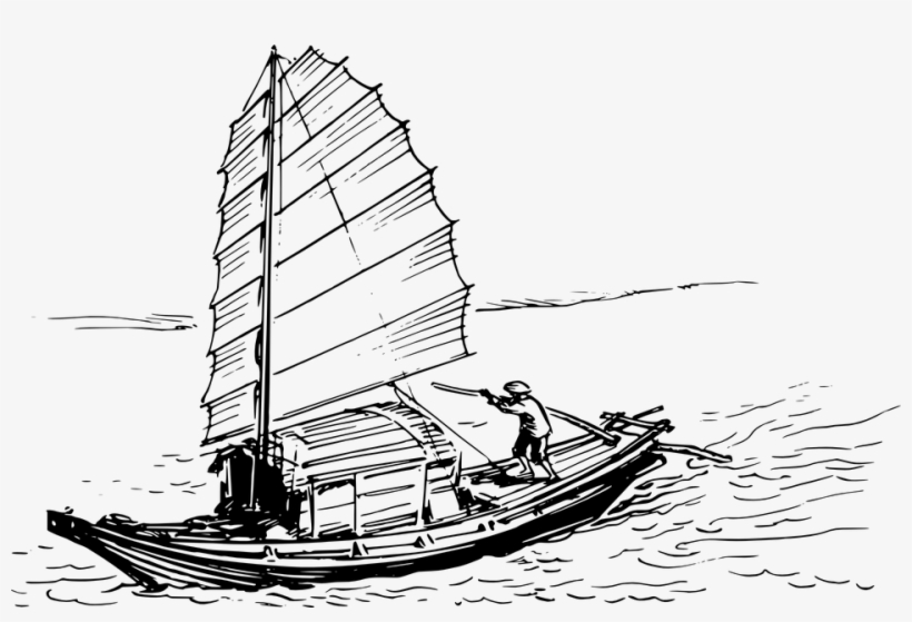 Sailboats Vector Graphics - Sampan Boat, transparent png download