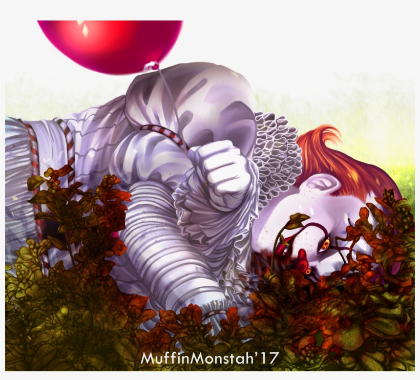 “ Pennywise~ Reference For The Picture Taken From Here - Pennywise With Flowers, transparent png download
