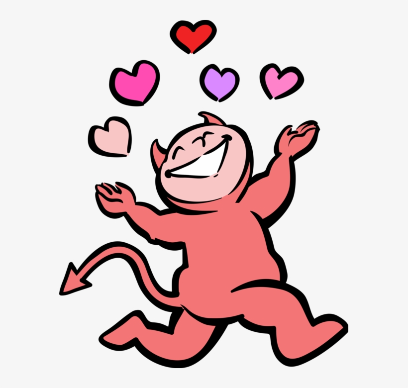 Vector Illustration Of Romantic Little Devil In Satan - Diabinho Png, transparent png download