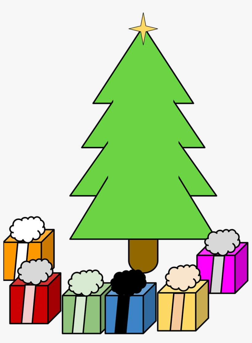 Pine Tree Christmas Gifts - Noel Ağacı Çizimi, transparent png download