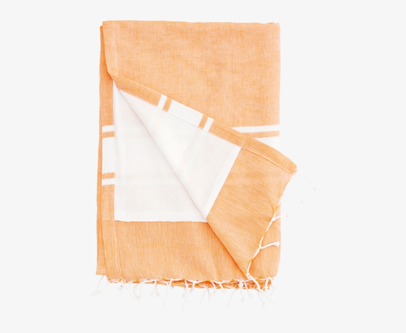 Orange Towel With A White Stripe - Paper, transparent png download