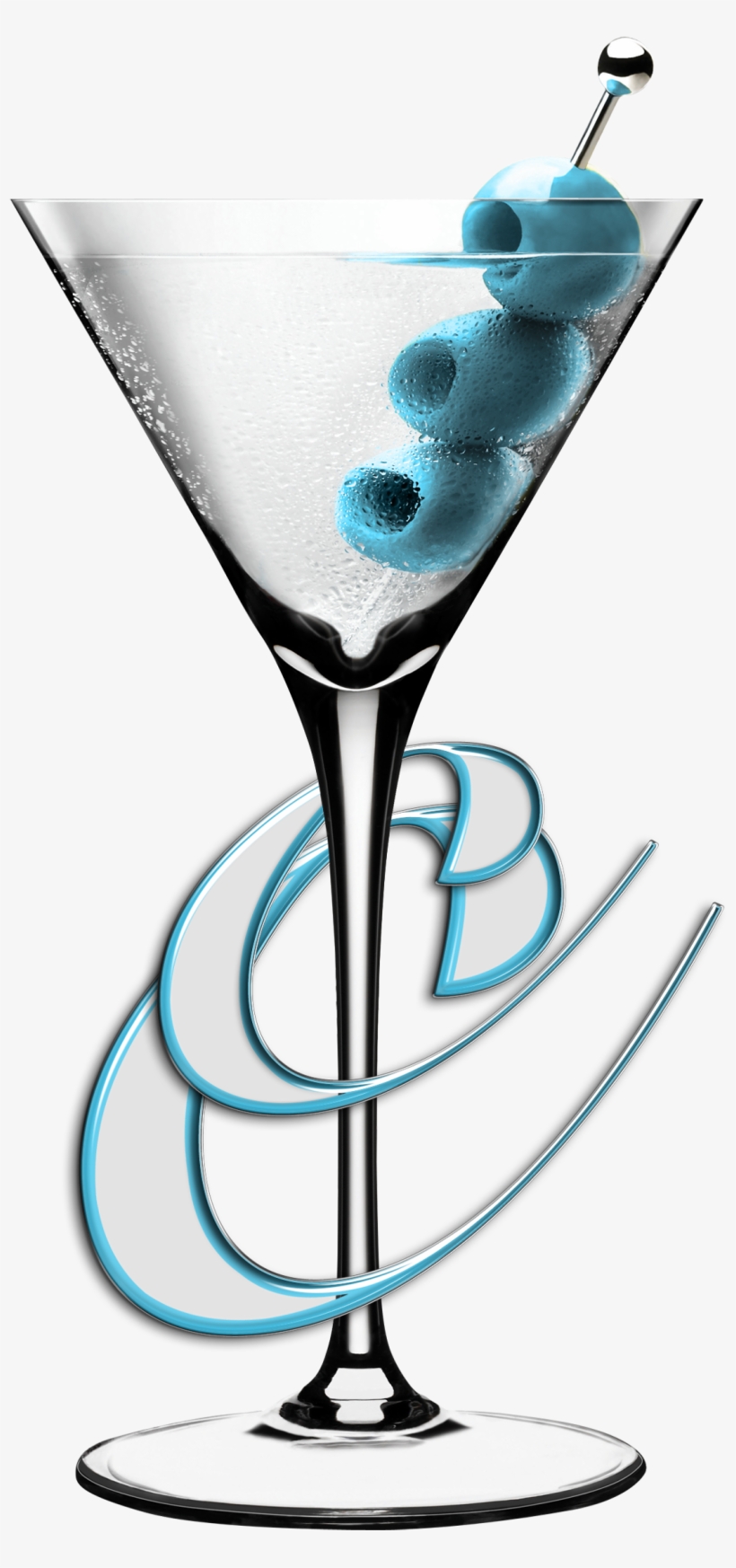 Cocktails And Caviar Martini Glass With Blue Olives - Martini Glass Transparent Png, transparent png download
