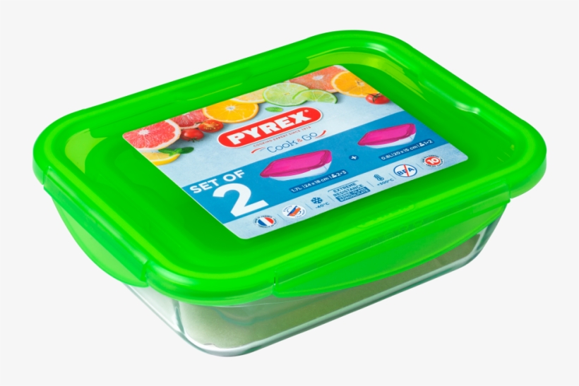 Pyrex Cook And Go 2 Piece Rectangular Set Green Roaster - Box, transparent png download
