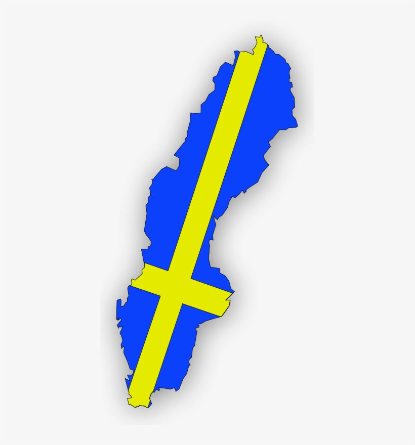 Rebel Flag Clip Art, Vector Rebel Flag - Sweden Flag On Map, transparent png download