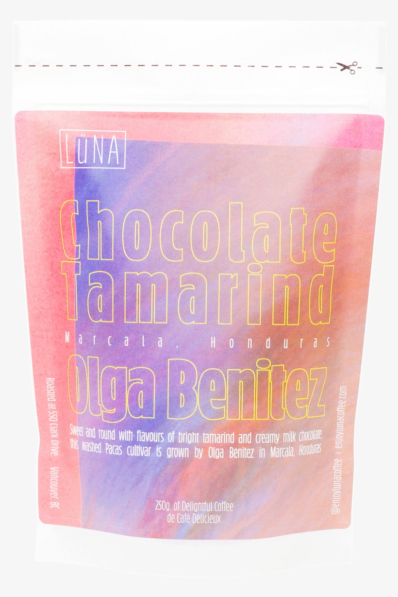 Olga Benitez Coffee Retail Bag 250g Lüna Coffee Vancouver - Paper Bag, transparent png download