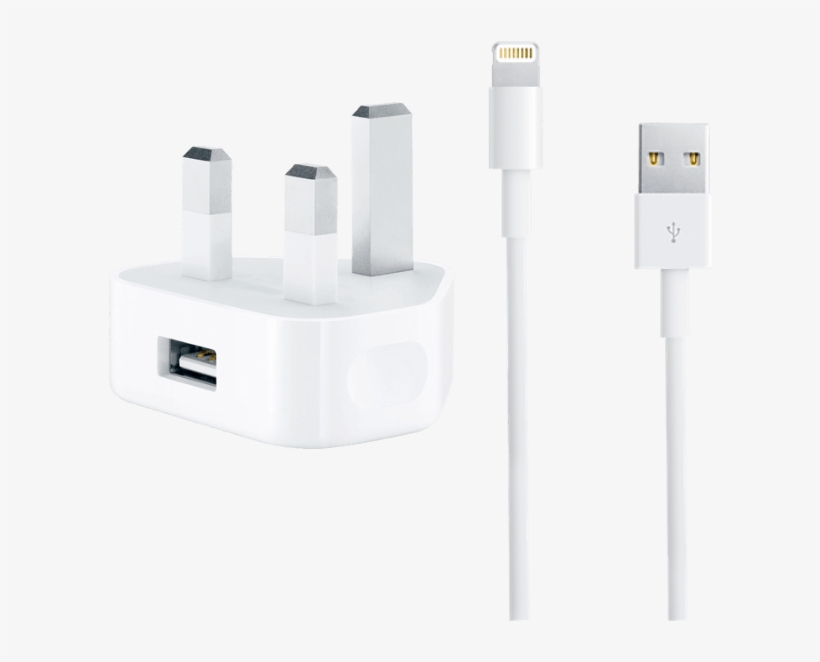 Genuine Apple Mains Charger & Lightning Cable Bundle - Cable, transparent png download