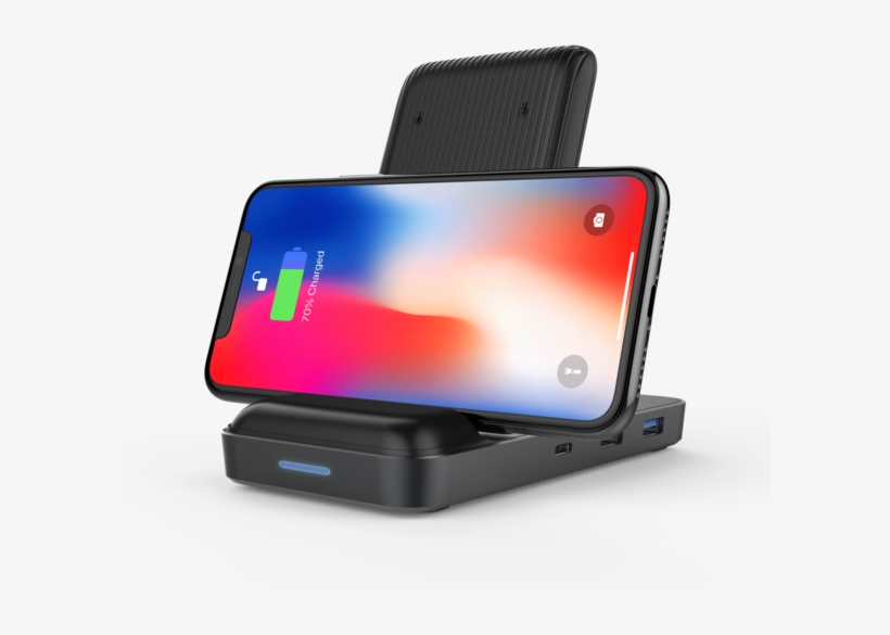 Wireless Charger Usb-c Hub For Iphone & Android - Battery Charger, transparent png download