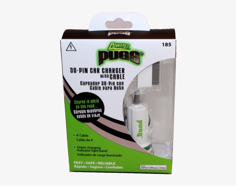 White Iphone Car Charger - Firewire Cable, transparent png download