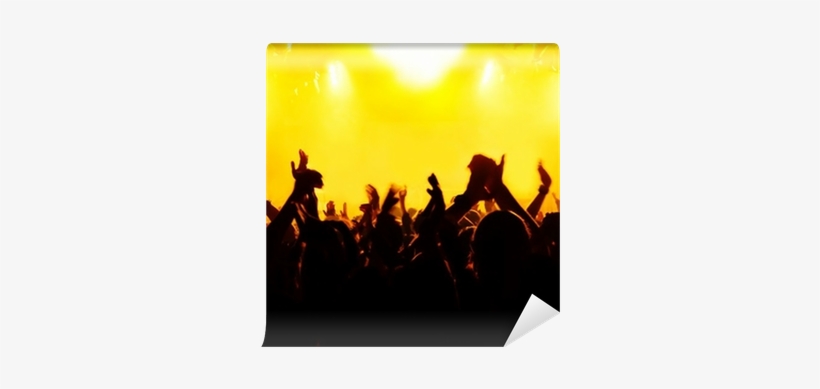 Silhouettes Of Concert Crowd In Front Of Bright Stage - Escenario Concierto Luces, transparent png download