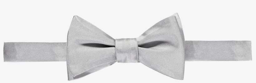 Silver Grey Silk Bow Tie - Silk Bow Tie Self-tie, transparent png download