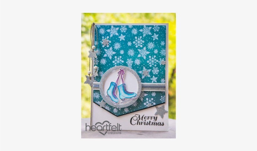 Skates On Snowflakes Background - Heartfelt Creations Celebrate The Season - Gift Wrapped, transparent png download