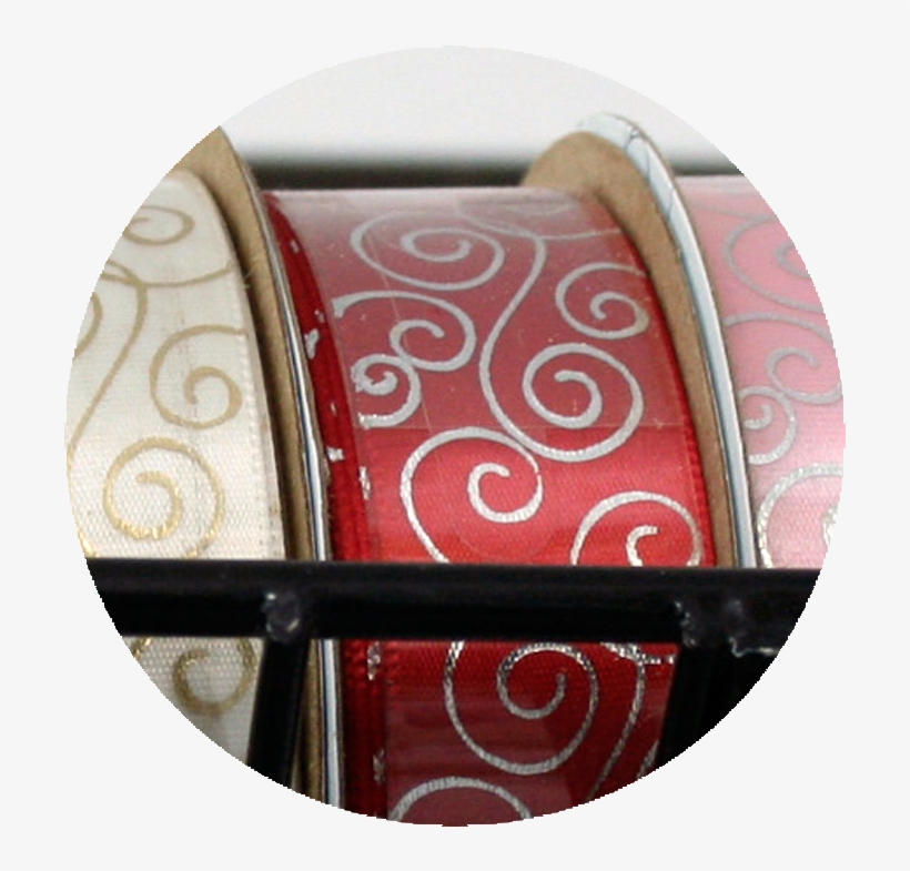 Swirl Pattern Ribbon Silver/red - Wood, transparent png download