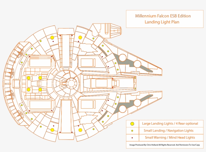 In The Lighting Set There Are 5 Different Sets Of Lights - Millennium Falcon Landing Light, transparent png download