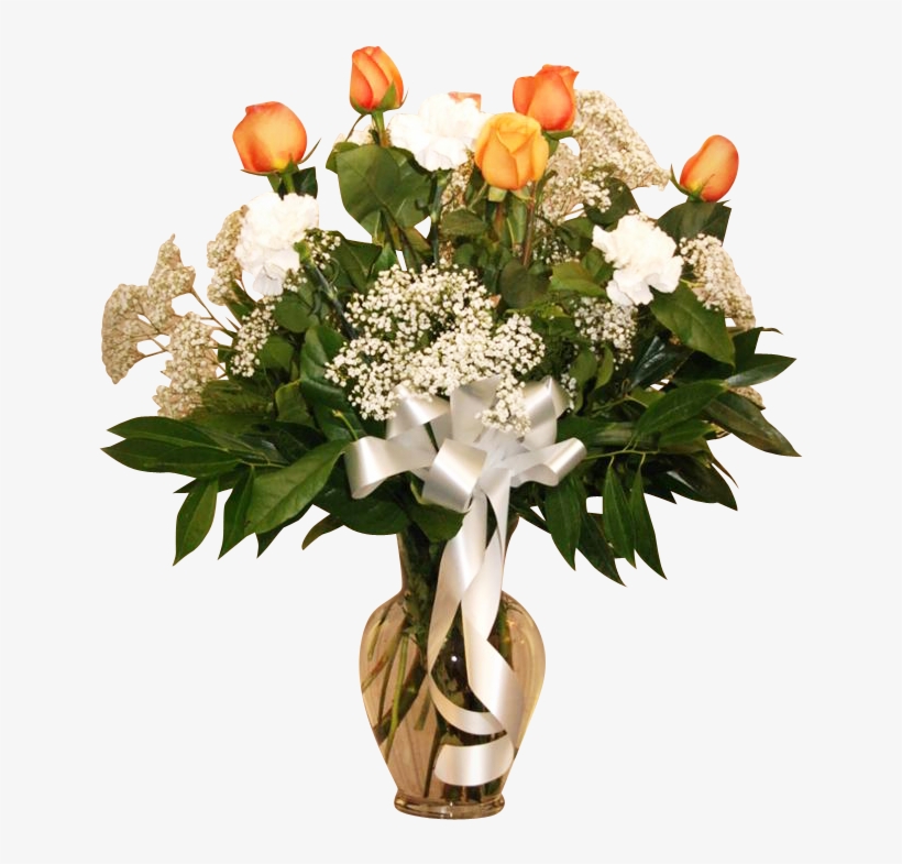 Vase Arrangement Rose And Carnation - Flower, transparent png download