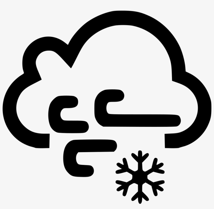 Cloud Wind Windy Snow Snowing Comments - Wind And Snow Icon, transparent png download