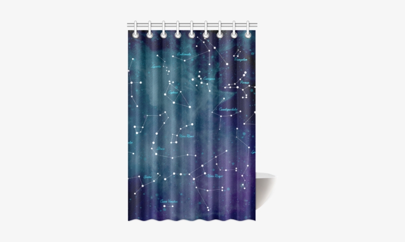 Constellations Shower Curtain 48"x72" - Funny Skull Art Shower Curtain - Pretty Clean Look, transparent png download