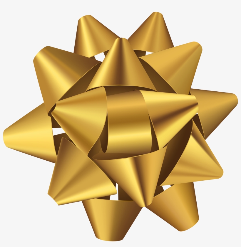 Golden Bow Deco Transparent Clip Art Image, transparent png download