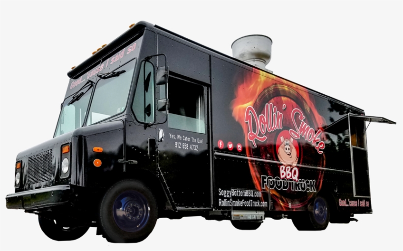 Rollin' Smoke Food Truck - Truck, transparent png download