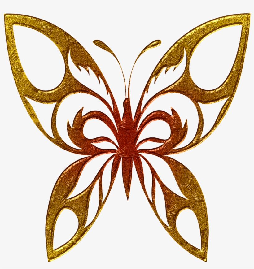 Mariposa Dorada Clipart - Black Butterfly Art Two, transparent png download