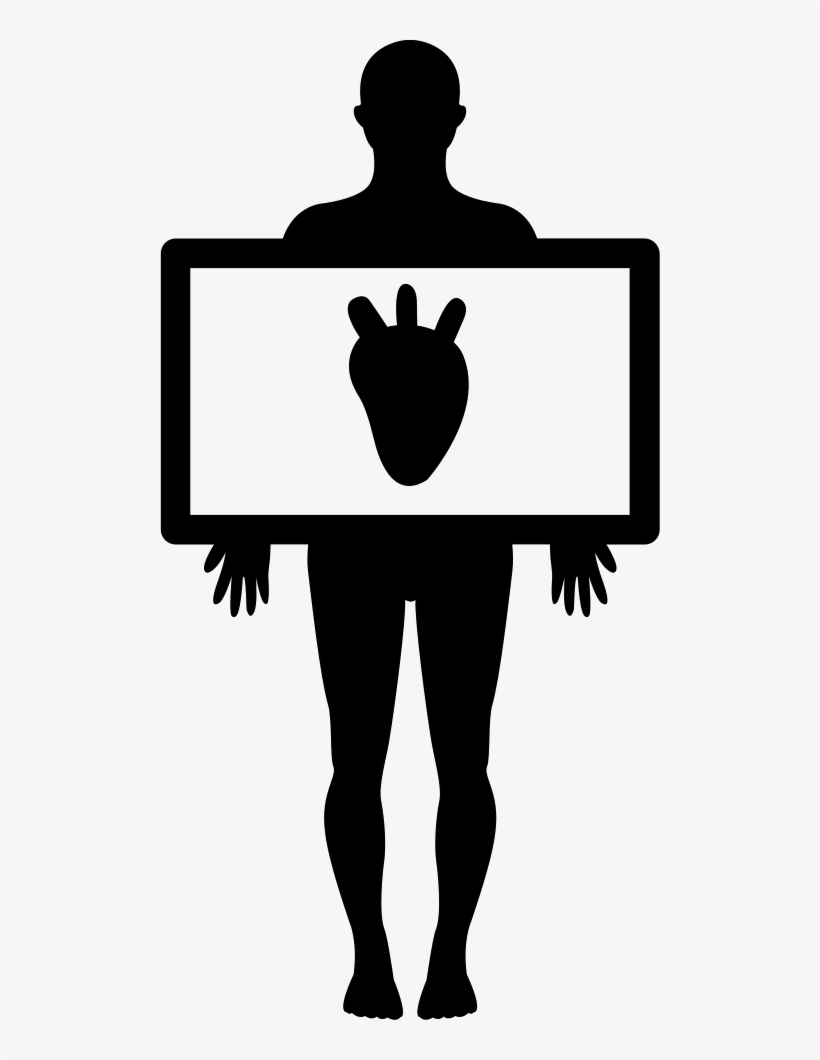 Human Body With Heart Silhouette Comments - Human Body, transparent png download