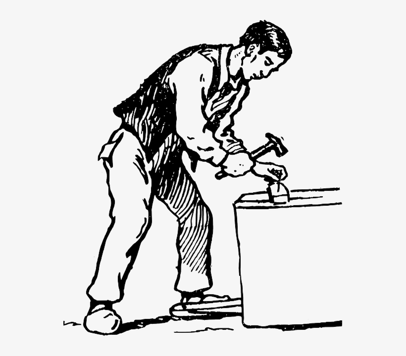 Nail Clipart Carpenter ~ Frames ~ Illustrations ~ Hd - Sketch Of A Carpenter, transparent png download