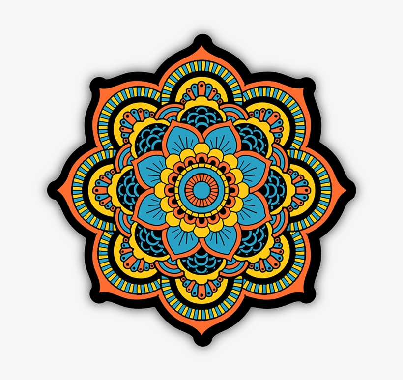 Sacred Geometry Mandala V4 Bumper Stickers - Divine Designs Detailed Mandala Design Black White, transparent png download