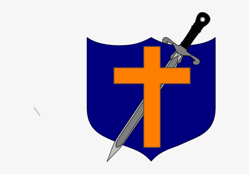 Sword And Shield Clip Art At Clker - Sword And Cross, transparent png download