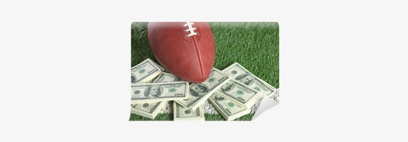 Nfl Football On Field With A Pile Of Money Wall Mural - Sports Betting American Football, transparent png download