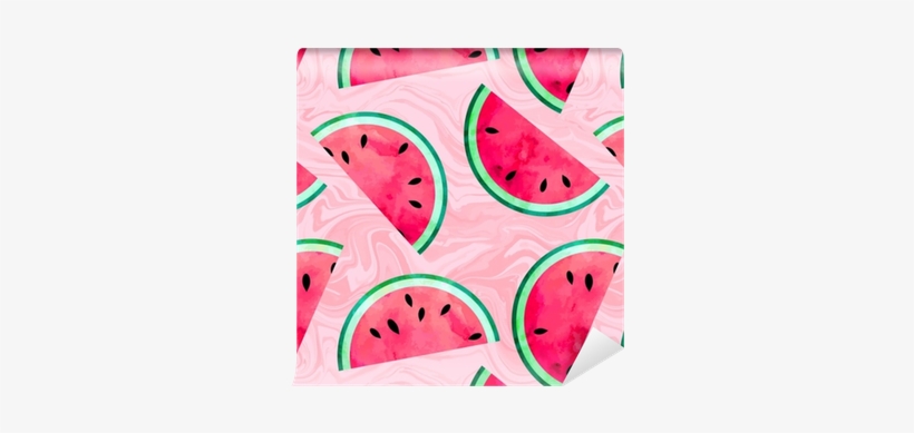 Fruity Seamless Vector Pattern With Watercolor Paint - Texture Anguria, transparent png download